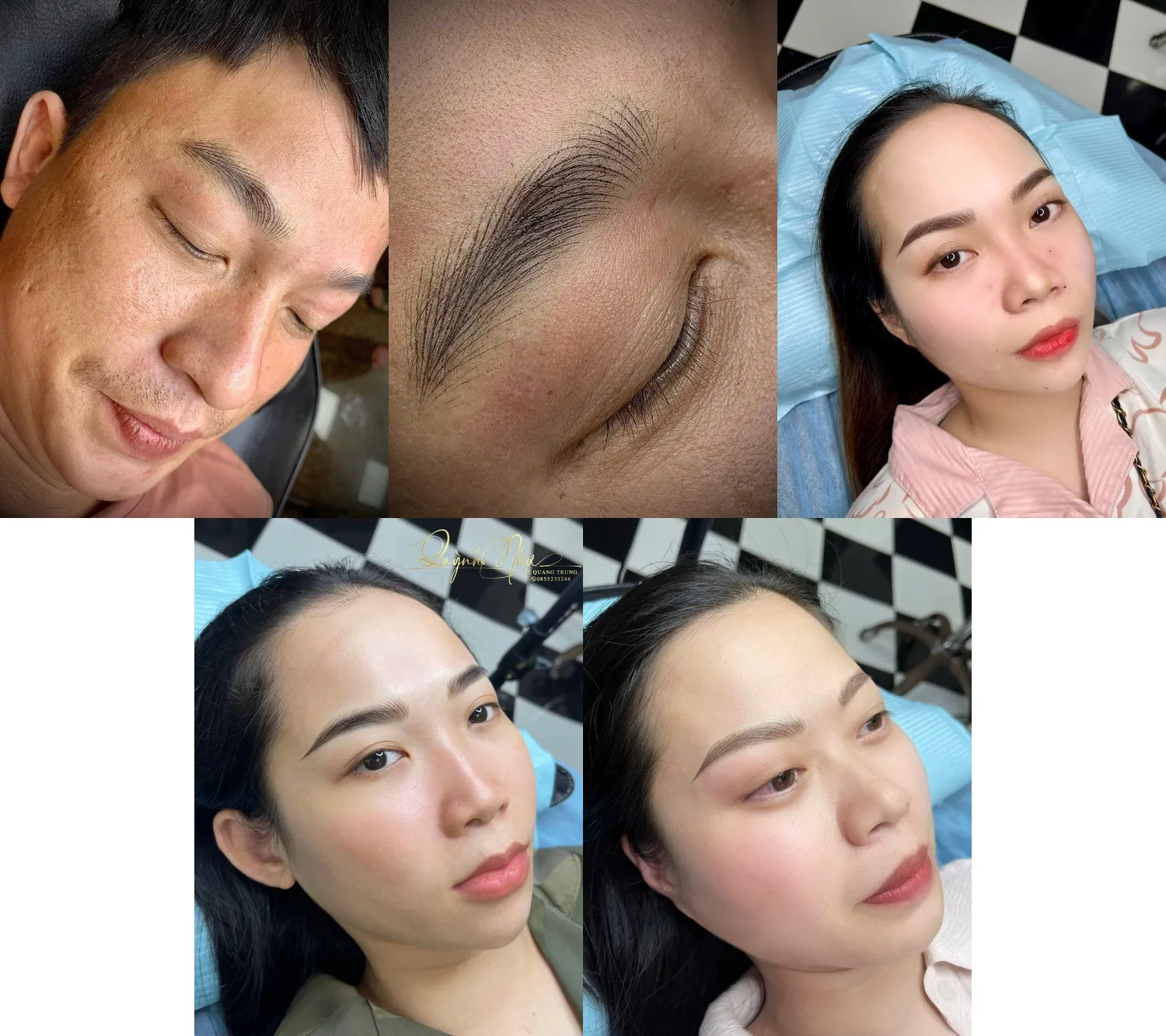 Khách hàng phun mày tại Rose 01